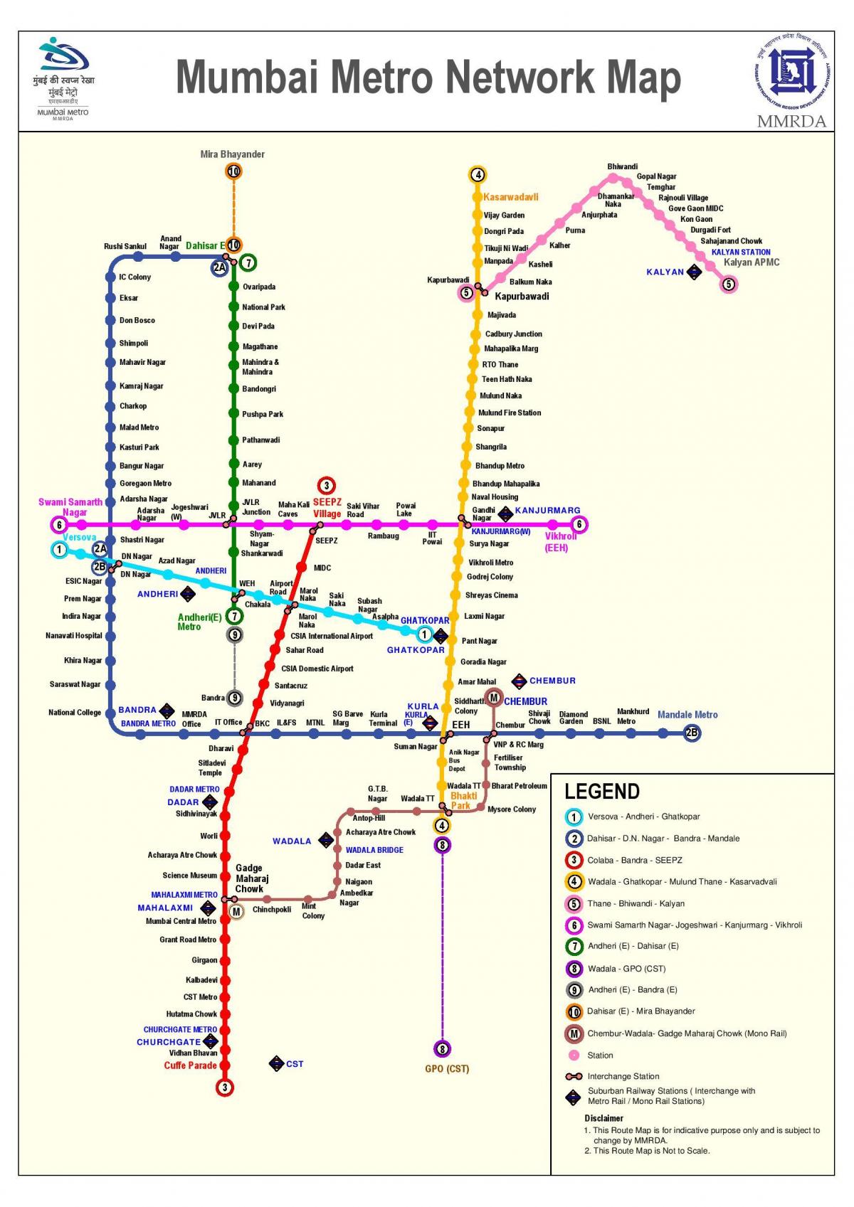 metro reittikartta Mumbai