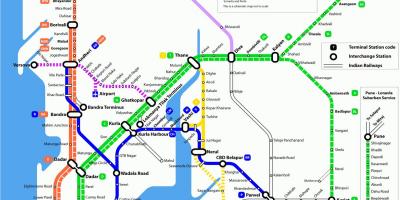 Paikallinen juna kartta Mumbai