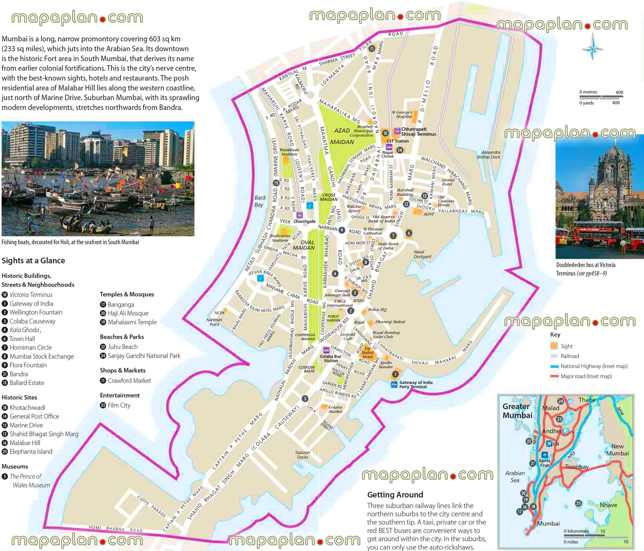 Mumbai street map - Street kartta Mumbai (Maharashtra, Intia)