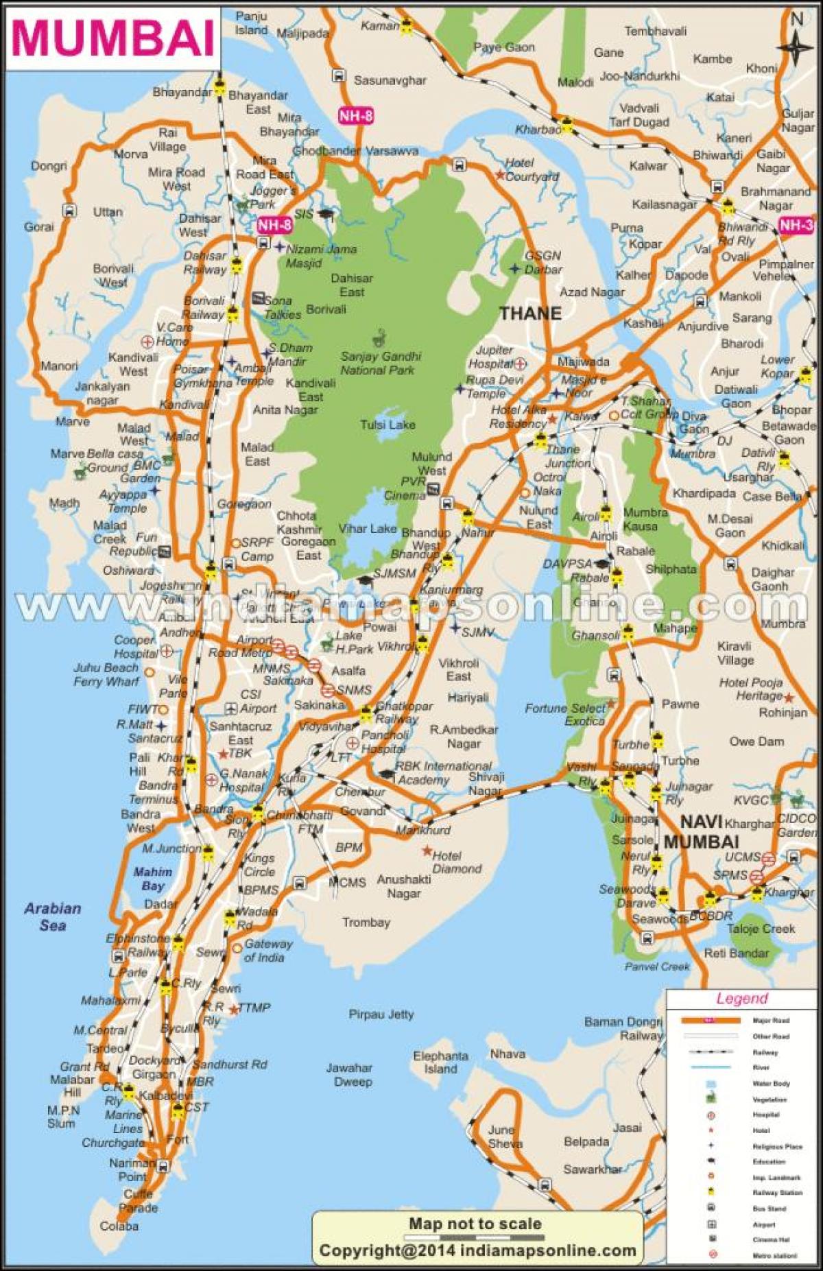 fyysinen kartta Mumbai