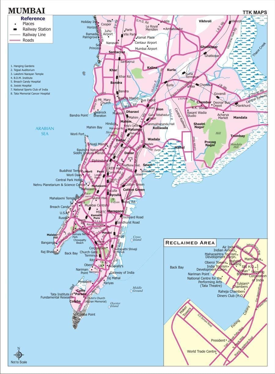 kaupungin kartta Mumbai