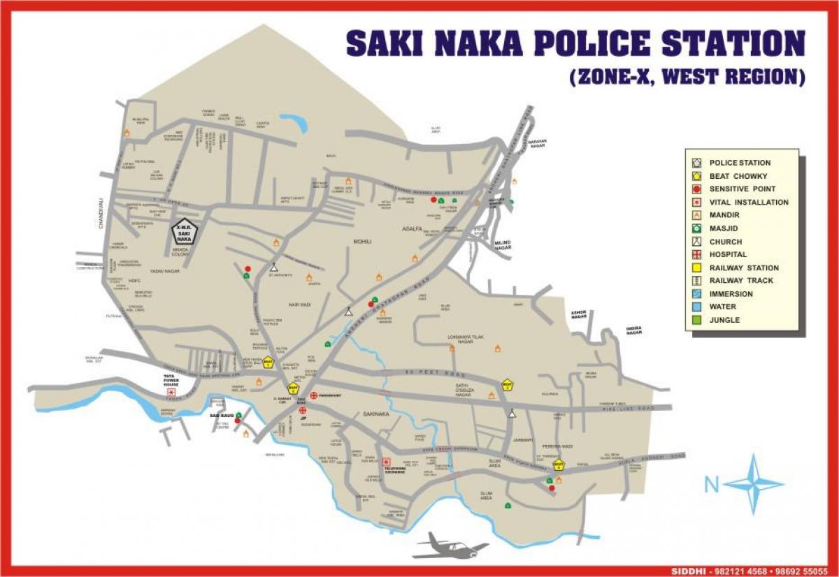 Mumbaissa Sakinaka kartta