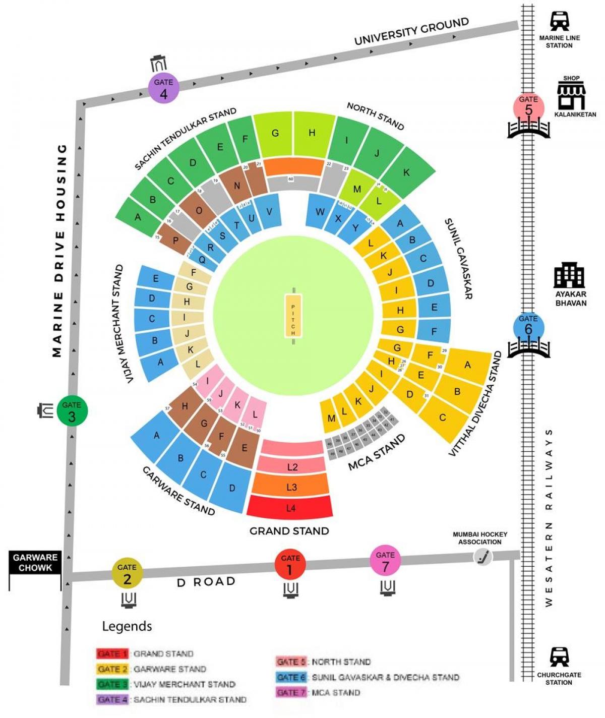 kartta Wankhede stadium