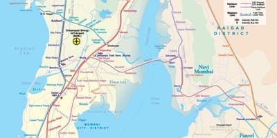 Kartan ääriviivat Mumbai